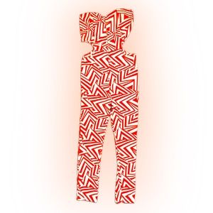 Orange and white jumpsuit. Worn two times. Size L.